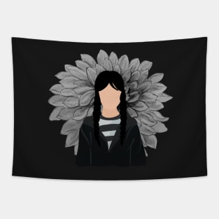 Wednesday addams with black dahlia sticker Tapestry