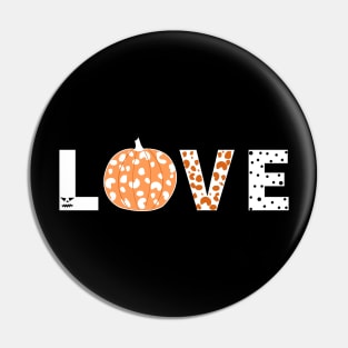 Love text with pumpkin Pin