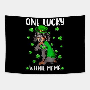 One Lucky Dachshund Mama Irish Saint Patrick's Day Tapestry