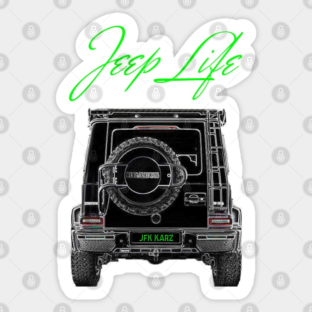 Jeep Life 4x4 Mercedes Brabus Rear View - Mercedes Brabus - Sticker