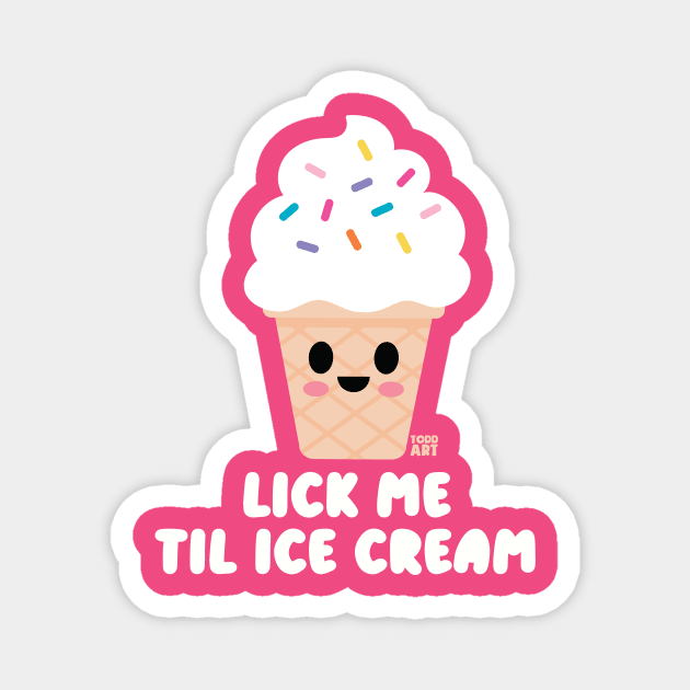 LICK ME ICE CREAM Magnet by toddgoldmanart