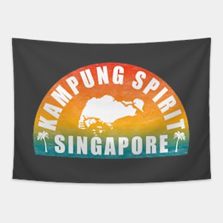 Kampung Spirit Singapore Tropical Sunset Design Tapestry