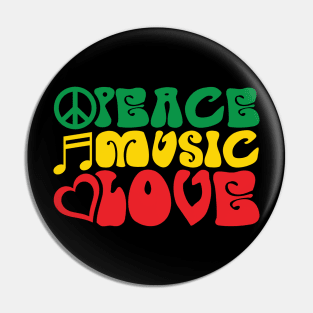 Peace Music Love Pin