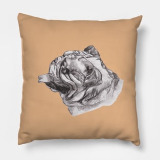 Classic English Bulldog Dog Profile Drawing Pillow