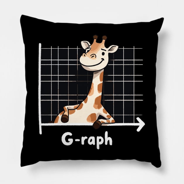 Graph Mathamatic Giraffe Pillow by DoodleDashDesigns