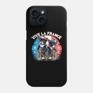 French Bulldog Puppies Racing Bikes Vive le France #2 Phone Case