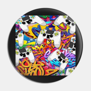 Gamer Graphic Design Game Controller Graffiti Psychedelic Pop Art Gaming Pin