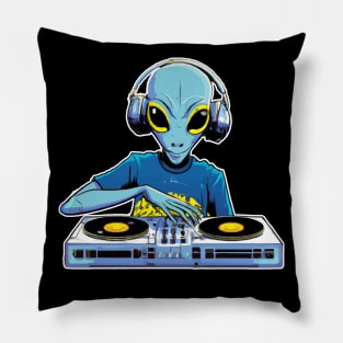 Tekno DJ Alien Rave Vinyl Pillow