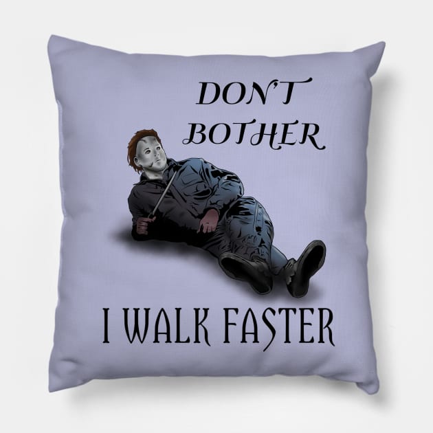 Michael Always Walks Faster Pillow by Danispolez_illustrations