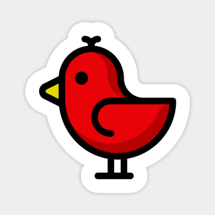 Little Big Bird Birdie Red Magnet