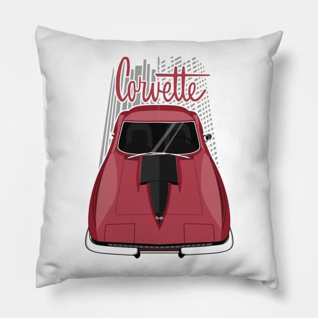 Corvette C2 - Maroon Pillow by V8social