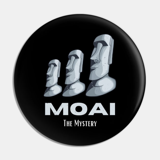 Rapa Nui Moai Easter Island Statues Heads Mystery Pin by Foxxy Merch