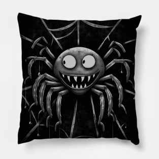 Crazy Faced Spooky Halloween Spider Pillow