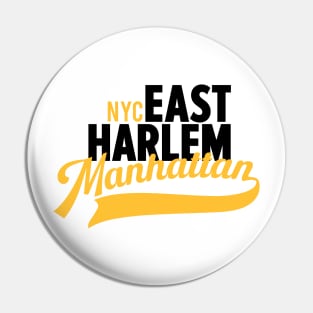 East Harlem Manhattan Minimal Typo Art - T-Shirt & Apparel Design Pin