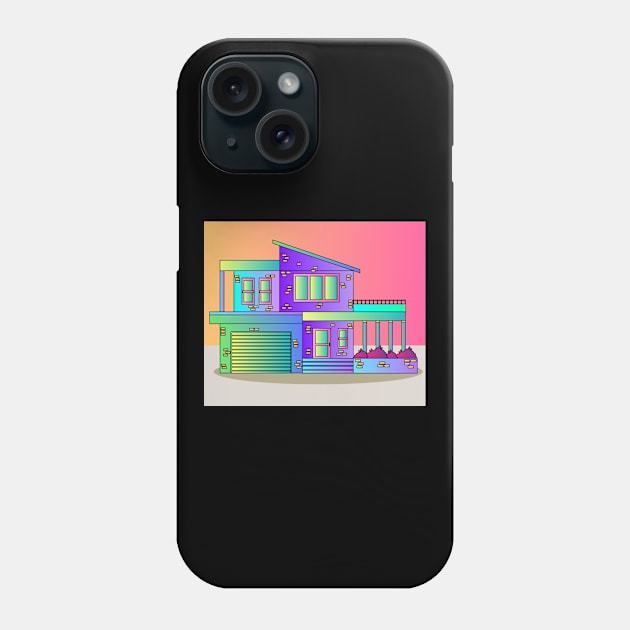 Illustration Dream House Villa Color Effects Phone Case by flofin