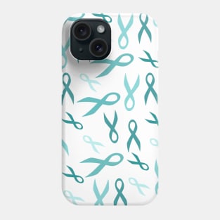 Teal Ribbon Awareness Gift PTSD OCD Uterine Cancer Ovarian Cancer Phone Case