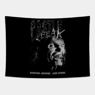 Castle Freak, Classic Horror (Black & White) Tapestry