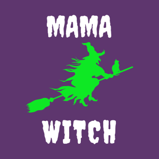Mama Witch Funny Matching Family Member Group Halloween for Moms T-Shirt