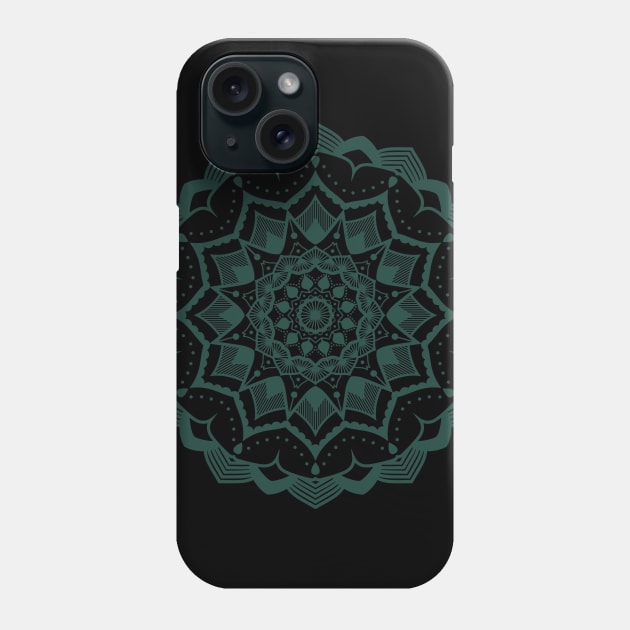Green Intricate Mandala Pattern Phone Case by busines_night