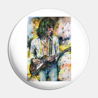 JEFF BECK watercolor portrait .2 Pin