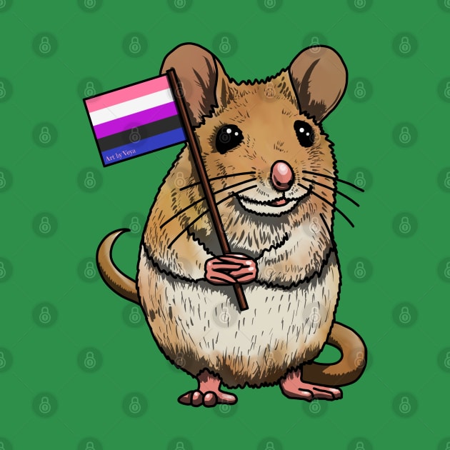 Mouse with Genderfluid Flag by Art by Veya