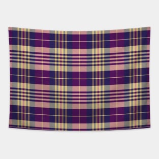 Purple, Gold and Blue Tartan Pattern Tapestry