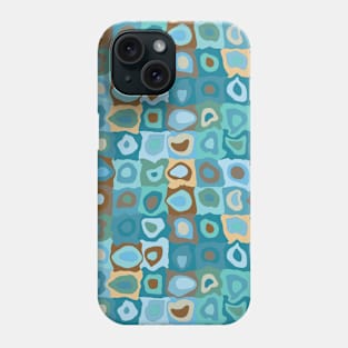 Beach Date  - Retro Geometric Wobbly Square Grid Pattern Phone Case