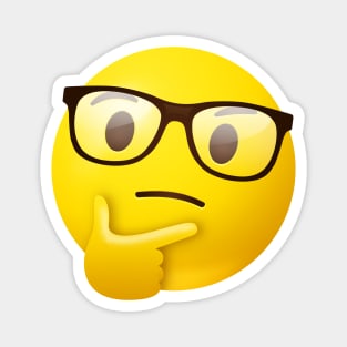 Nerdy thinking face emoji Magnet