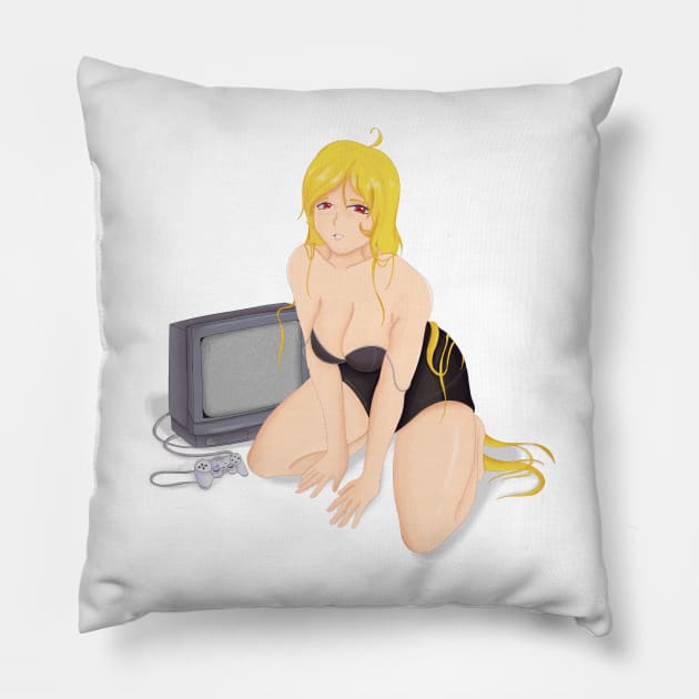 maetel but shes GAMING!?!?!? 😳 Pillow by tangerinethrash