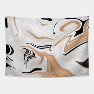 Gold Black liquid marble by Minimal DM Tapestry