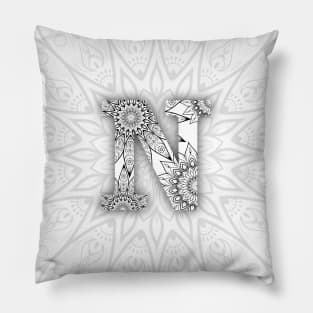 'N' Intricate Pattern Pillow