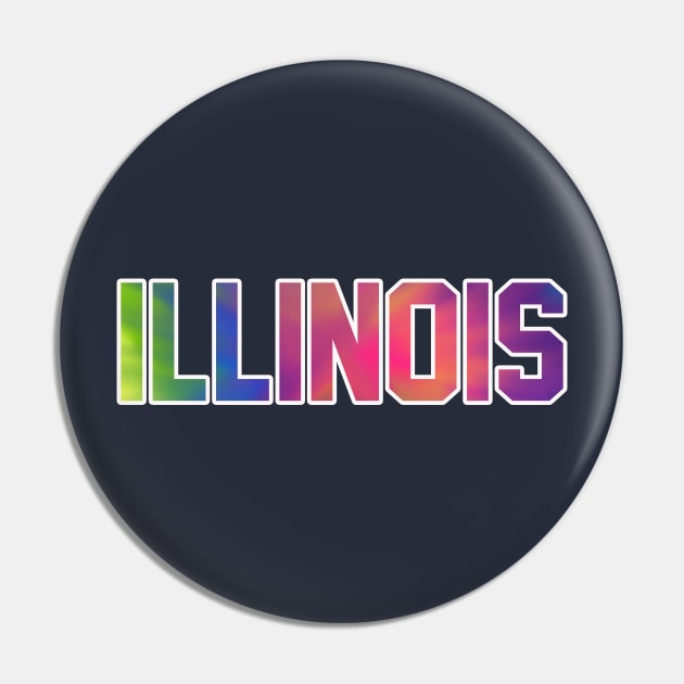 Illinois Jersey Letter Tie Dye Pin by maccm