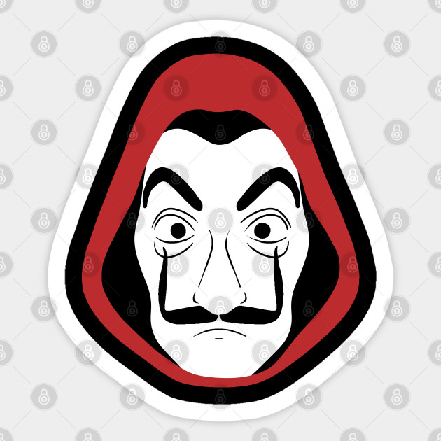 Money Heist Mask Money Heist Sticker Teepublic