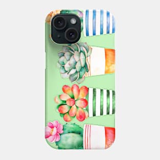 Succulents in pots Phone Case