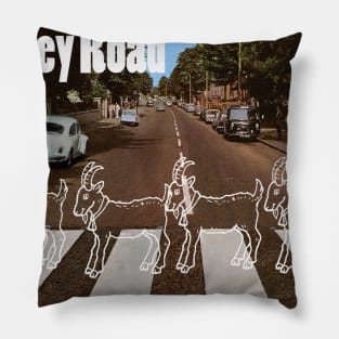 goats walk in street abbey road custom Pillow