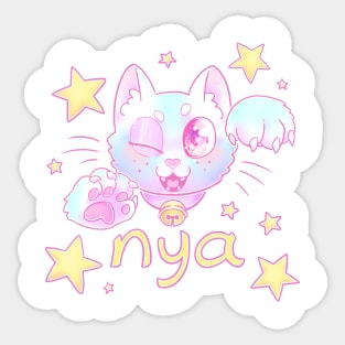 Cute Chibi Cat Love Sticker by Wannabe Art