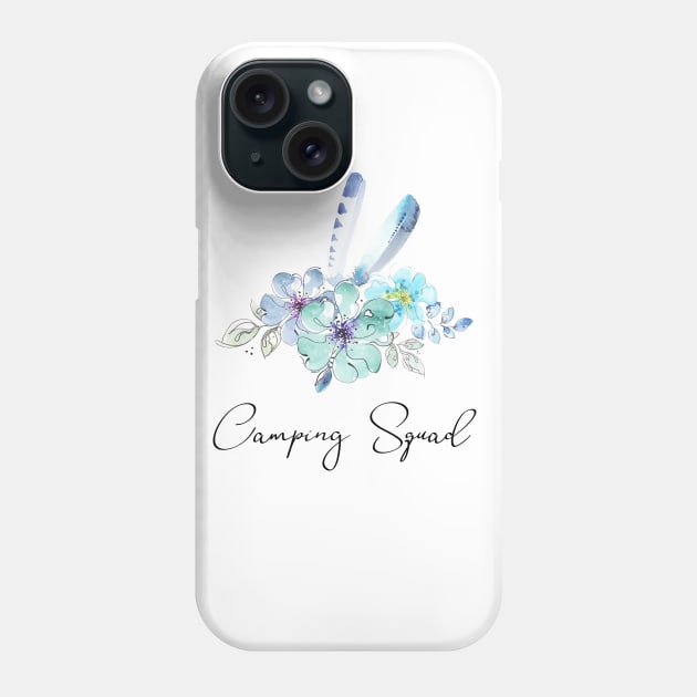 Camping Squad design in blue Phone Case by Anines Atelier