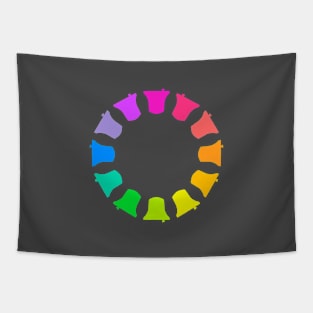 Bell Ringing - RAINBOW BELLS - Circle Tapestry