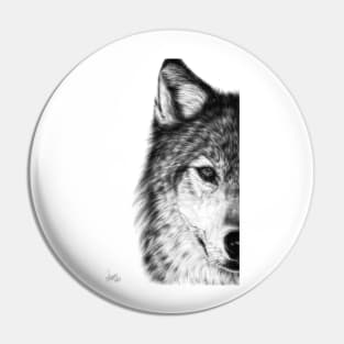 Half wolf Pin