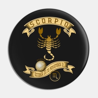 Zodiac Scorpio-October 23 to November 21-Vintage Pin