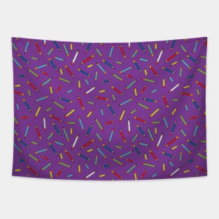 Pencil scatter - Fun pattern on purple Tapestry