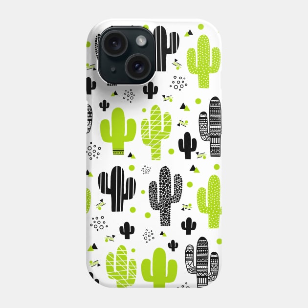 Colorful Cactus Pattern Design Phone Case by Simplulina