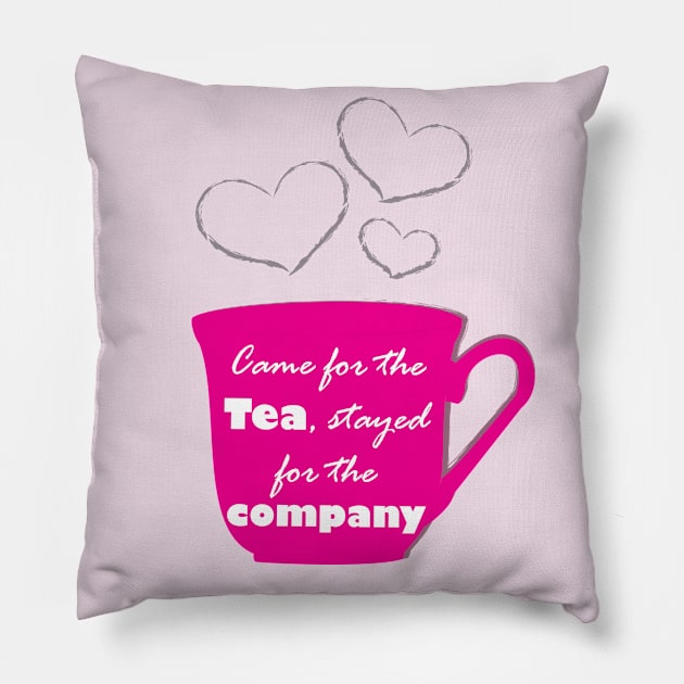 Came for the Tea Pillow by Rowanthorn