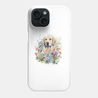 Golden Retriever Floral Phone Case