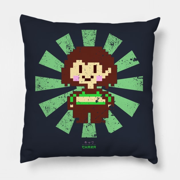 Chara Retro Japanese Undertale Pillow by Nova5