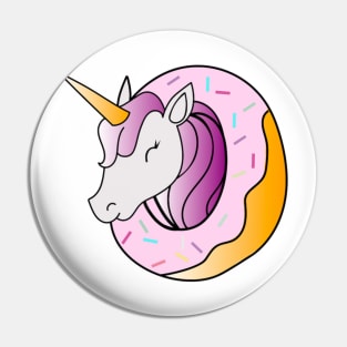 Unicorn in Donut Art Pin