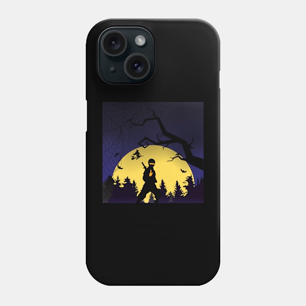 Phantom's Quest: Silhouette Ninja Adventure for Halloween Phone Case by annarstica