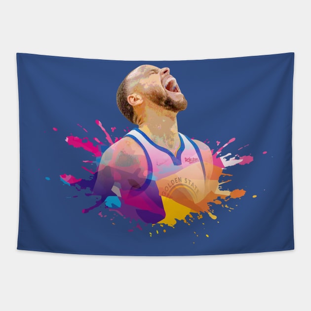 STEPH CURRY WITH SPLASH COLOR Tapestry by MufaArtsDesigns