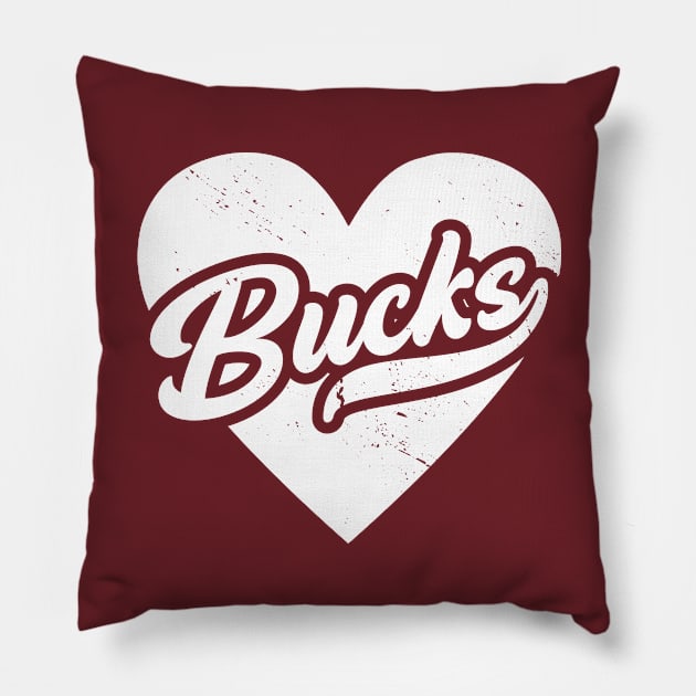 Vintage Bucks School Spirit // High School Football Mascot // Go Bucks Pillow by SLAG_Creative