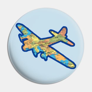 WWII Bomber Airplane - WWII Map of Europe Pin